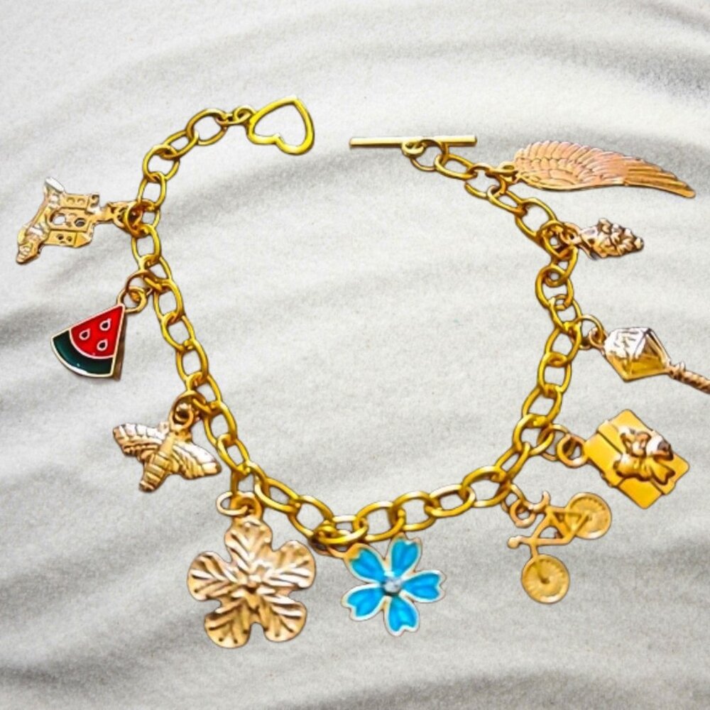 Charm bracelet - handcrafted.  Gift box included.  Brand new.  Unique.